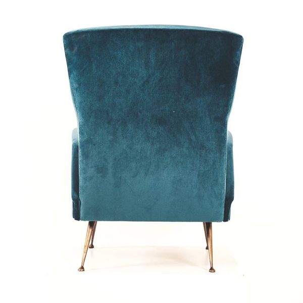 Italienischer Sessel – Design Mid Century – Velour